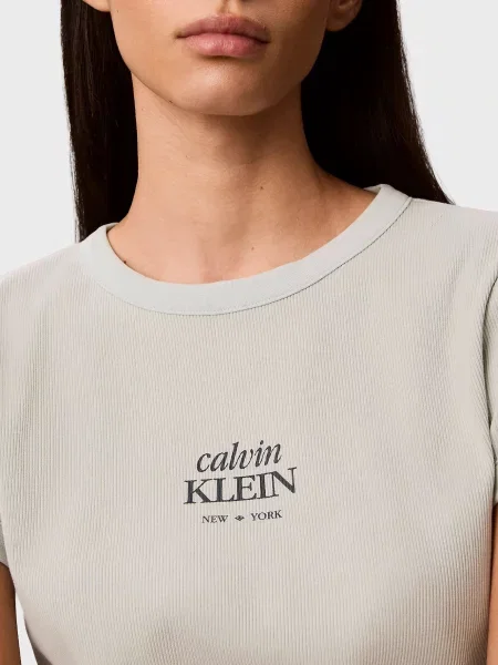 Детская футболка Calvin Klein Jeans мятного цвета