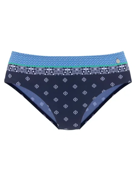 LASCANA Slip costum de baie albastru / bleumarin / verde alb