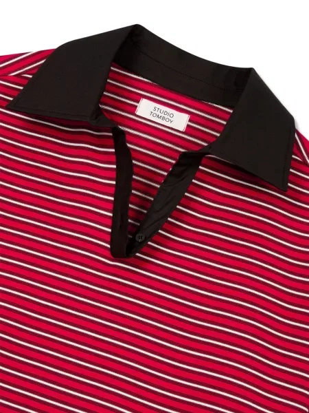 Scurt tricou polo Tomboy roșu