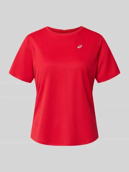 Męski t-shirt o kroju regular fit z nadrukiem z logo Asics czerwona