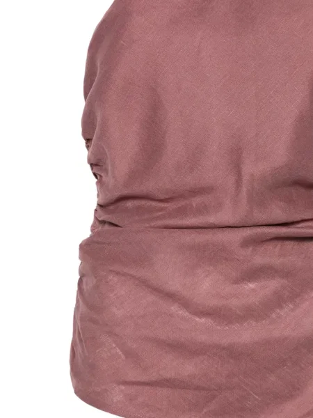 Top Semicouture drapat cu gât halter roz