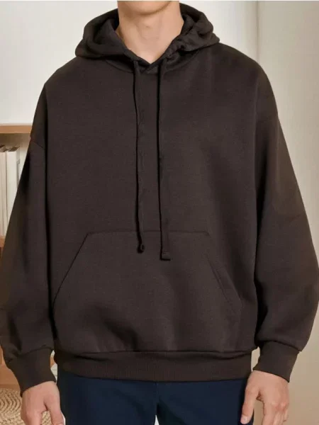 Sinsay Bluza hoodie comfort fit brązowy