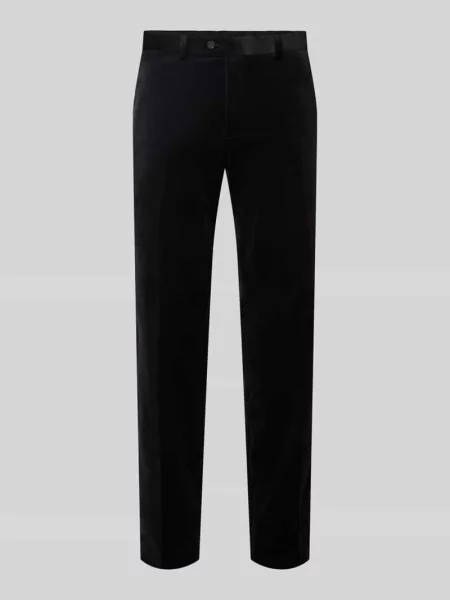 Spodnie sztruksowe o kroju slim fit z dodatkiem streczu Mcneal czarne