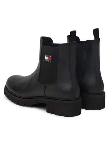 Bokacsizma Tommy Jeans Tjw Chelsea Leather Boot fekete