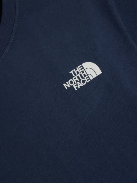 Marškinėliai The North Face apvaliu kaklu mėlyna
