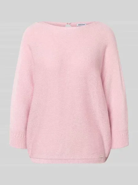 Sweter z dzianiny z rękawem o dł. More & More różowy