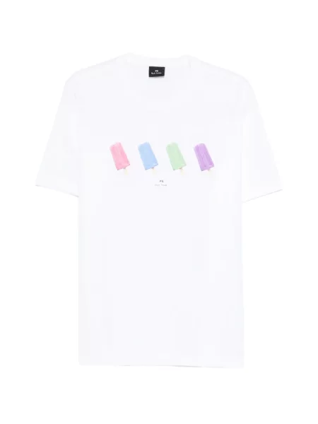 Grafic tricou Ps Paul Smith cu imagine alb