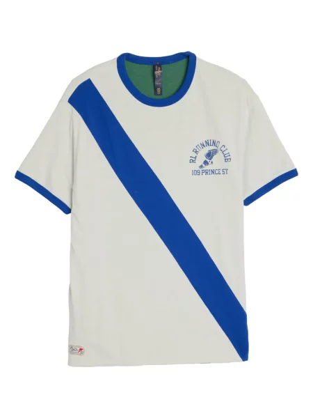 Haftowane сhinosy Polo Ralph Lauren z twillu do biegania niebieskie