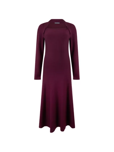 Lung rochie midi Alberta Ferretti de lână roșu