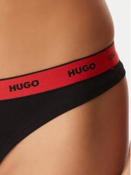 HUGO Tanga pink černá