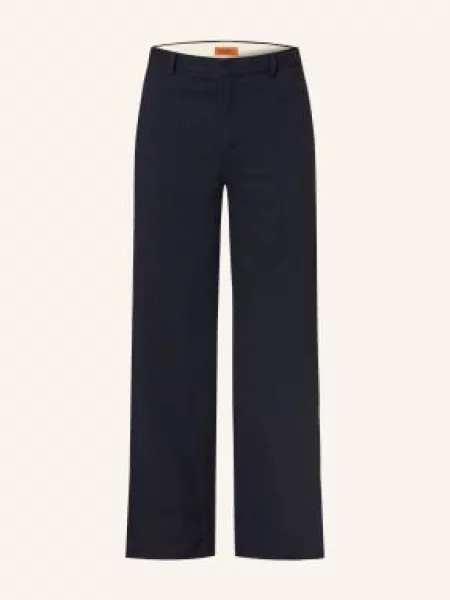 Barena Venezia Kalhoty Delfo Regular Fit S Lnem tmavě modrá