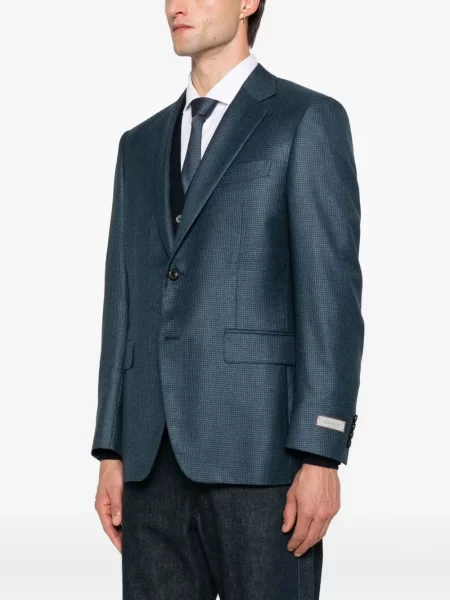 Geacă Canali în carouri albastru