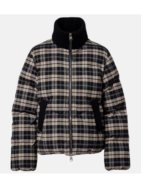 Geacă cu puf Varley în carouri de flanelă albastru