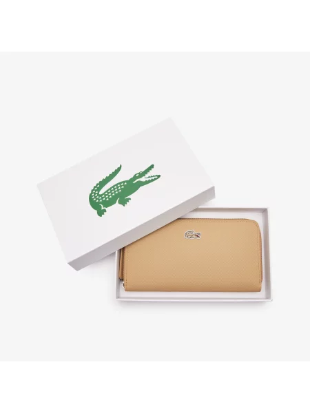 Lacoste Portfel Concept Petit Piqué Na 12 Kart Zapinany Na beżowy