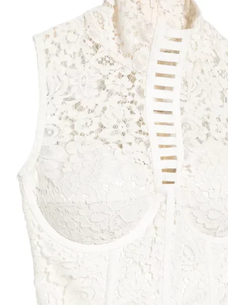 Top Mitiliane Couture din dantelă alb