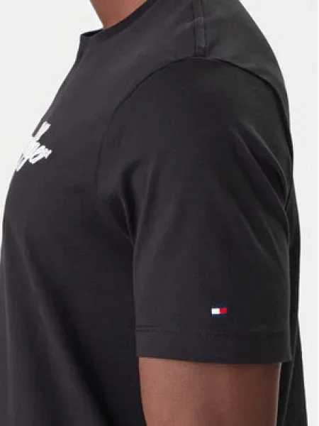 Tommy Hilfiger Majica Script Logo črna