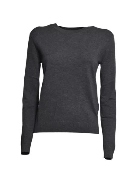Lung pulover Weekend Max Mara cu decolteu rotund gri