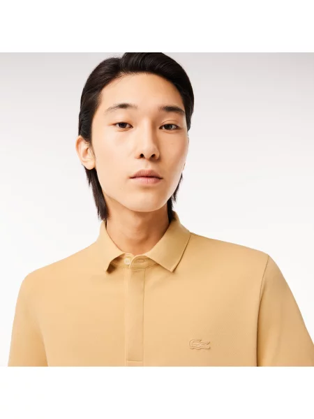 Lacoste Koszulka Polo Smart Paris Z Elastycznej Bawełny beżowa