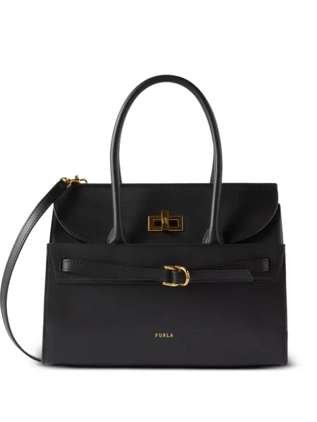 Geantă shopper Furla din piele negru