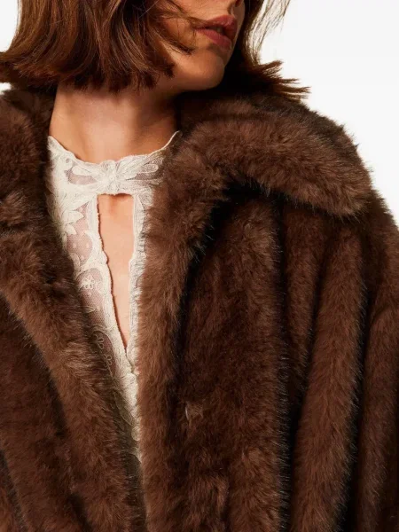 Palton de blană Twinset maro