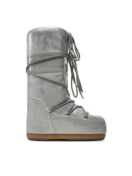 Дутики Moon Boot серебряные