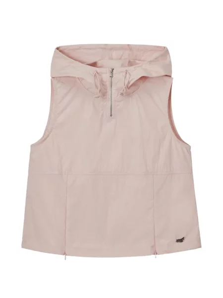 Vestă cu glugă Mini Cream cu glugă roz
