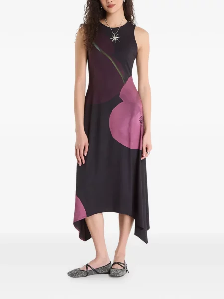 Rochie midi Desigual cu model floral cu imagine negru