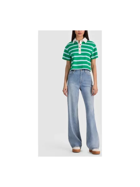 Koszulka polo Alice + Olivia zielona
