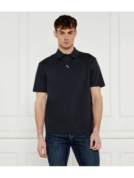 Armani Exchange Tenisz póló fekete
