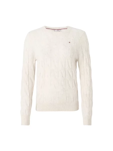 Sweter Tommy Hilfiger Co Cable Fine Gg C-Nk Ls Sweater Heather Ivory Petal M beżowy