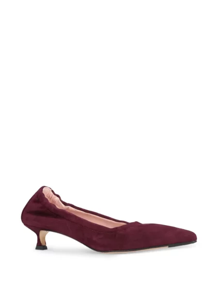 Pantofi cu toc La Rose din piele de căprioară roz