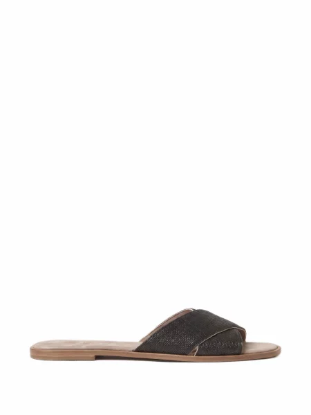Sandale Brunello Cucinelli din piele negru