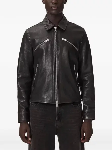 Geanta de piele Allsaints negru