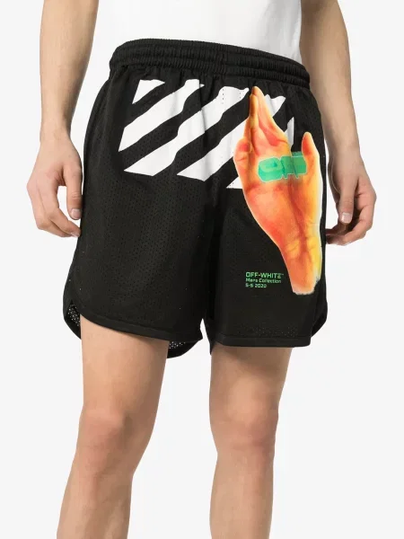 Běžecké kraťasy Off-white s autogramem bílé