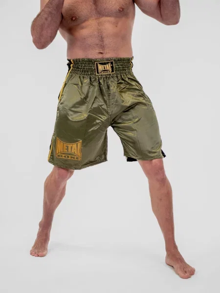 Spodenki bokserskie Metal Boxe Pro Line Military zielone