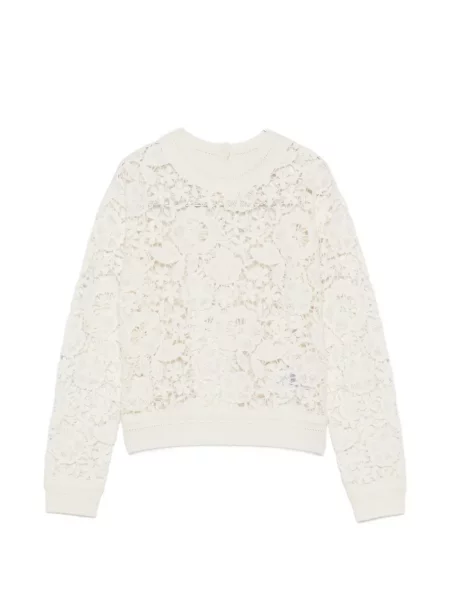 Pulover Ermanno Firenze cu model floral din dantelă