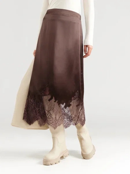 VERO MODA Sukňa VMSALLY čokoládová