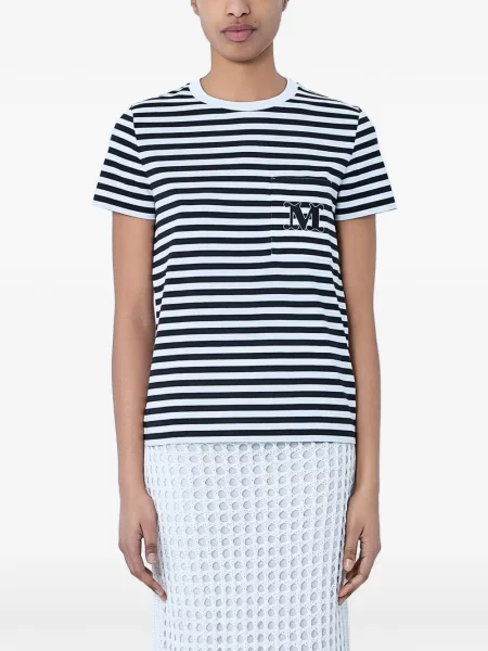 Tricou cu dungi Max Mara cu dungi negru