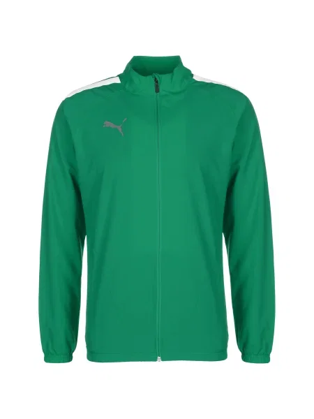 PUMA Jakna za trening TeamLiga siva / zelena bela