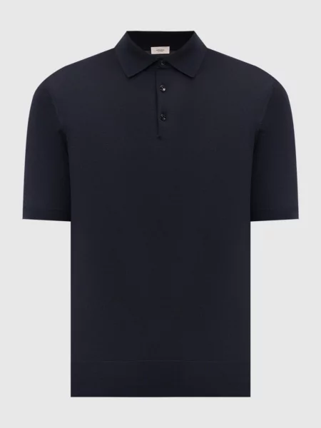 Поло з вовни Agnona синє