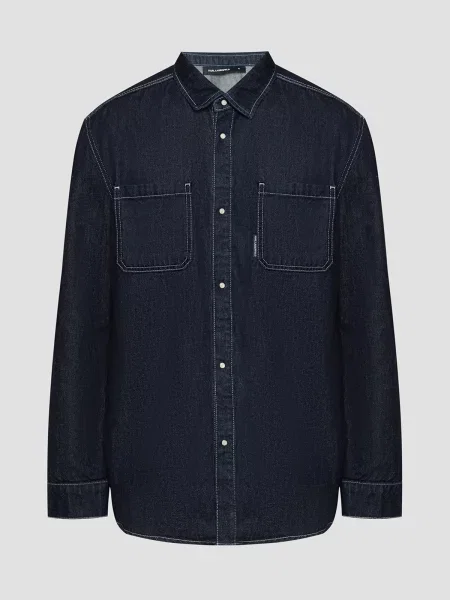 Повседневная рубашка Karl Lagerfeld синяя