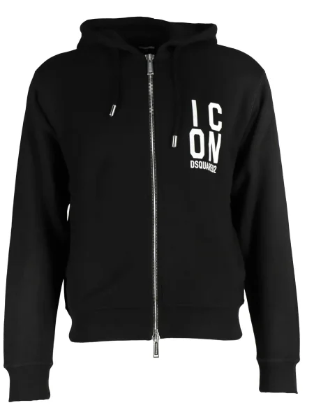 Hoodie Dsquared s kapuco črna