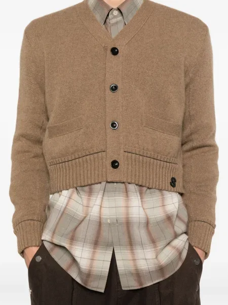 Cardigan Sacai cu broderie maro