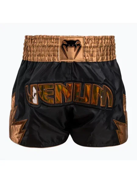 Pantaloni scurți de antrenament pentru bărbați Venum Inferno Muay Thai black/bronze negru