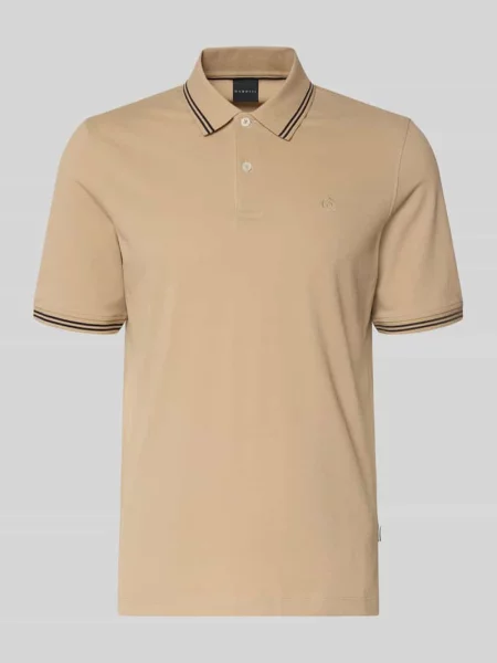 Koszulka polo o kroju regular fit z wyhaftowanym logo Bugatti beżowa