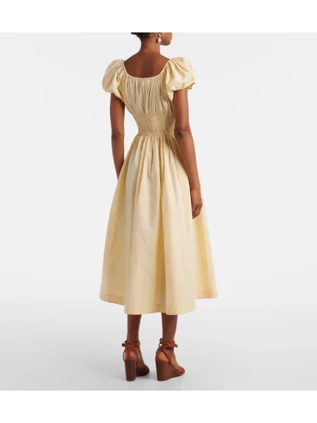Rochie midi Dôen din poplin bej