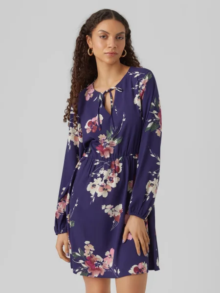 VERO MODA Ruha Shilah Naja krém / éjkék rózsaszín zöld