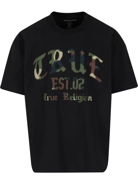 True Religion Póló Forest Camo bézs / barna / khaki fekete