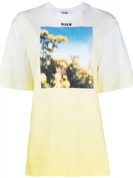 Tricou Msgm cu imagine galben