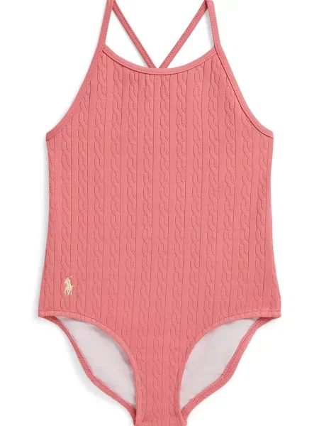 Polo Ralph Lauren jednodílné plavky dětské růžové